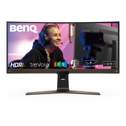 Монитор BenQ EW3880R, IPS, 37.5 inch, Wide, UW4K, 60Hz, HDMI, DisplayPort, Type-C, Извит, HDR10, Черен