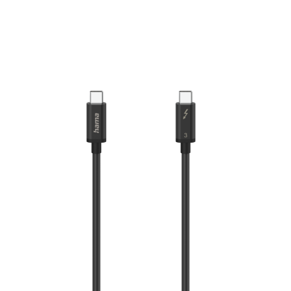 Кабел HAMA, USB-C Thunderbolt 3, 40 Gbps, 5A, 40Gbit.s,100W, Ultra-HD 5K, 0.5м