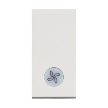 Еднополюсен ключ 10А с подсветка 1M символ вентилатор Бял /блистер/