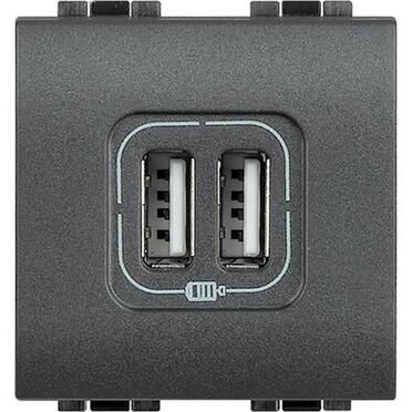 Контакт 2xUSB 1500mA 2М Антрацит