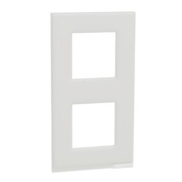 Рамка 2x 2M /вертикална/ Unica Pure, бяло стъкло