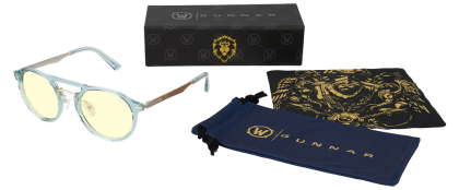 Комплект гейминг очила с калъф GUNNAR x World of Warcraft Alliance Edition Blue Crystal - Amber