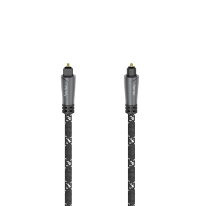 Оптичен аудио кабел HAMA 205140, ODT plug (Toslink), Метални накрайници, 3 м, Черен