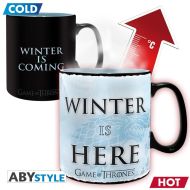 Чаша ABYSTYLE GAME OF THRONES Heat Change Mug Winter is here, Сменящ се цвят, King size, Черен