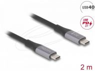 Delock Кабел E-Marker, USB-C, 240W, 2 m, сив