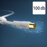 HAMA Коаксиален антенен кабел, позлатен, 1,5 м, 100 dB