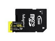 Карта памет Team Group PRO Plus microSDXC 128GB, UHS-I U3, A2, V30 + SD Адаптер