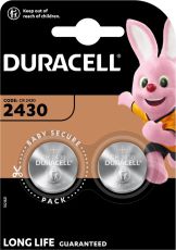 Бутонна батерия литиева DURACELL CR2430, 3V,  2 бр. в блистер, цена за 2 бр. батерии