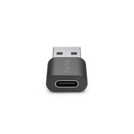 Адаптер HAMA USB-A мъжко - USB-C женско, USB 3.2 Gen 2, 10 Gbit/s, Черен