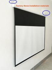 Estillo Екран за стена 240x240 см, бял, черна рамка, 11кг