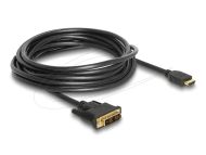 Кабел Delock HDMI мъжко - DVI-D 18+1 (Single Link )мъжко, 5м, двупосочен, black