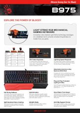 A4tech Bloody B975 Геймърска механична клавиатура, Brown switch