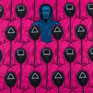 Пад за мишка Netflix Squid Game - Front Man And Guards Desk Mat