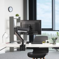 Стойка за монитор за бюро HAMA, Регулируема, Амортисьор, 13" - 35", 15 кг, Черна