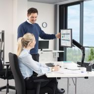 Стойка за монитор за бюро HAMA, Регулируема, Амортисьор, 13" - 35", 15 кг, Черна