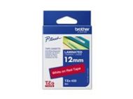 BROTHER TZE435 12mm WHITE ON RED