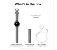 Смарт часовник Google Pixel Watch WiFi с Google Асистент - Silver, Chalk Strap