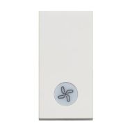 Еднополюсен ключ 10А с подсветка 1M символ вентилатор Бял /блистер/